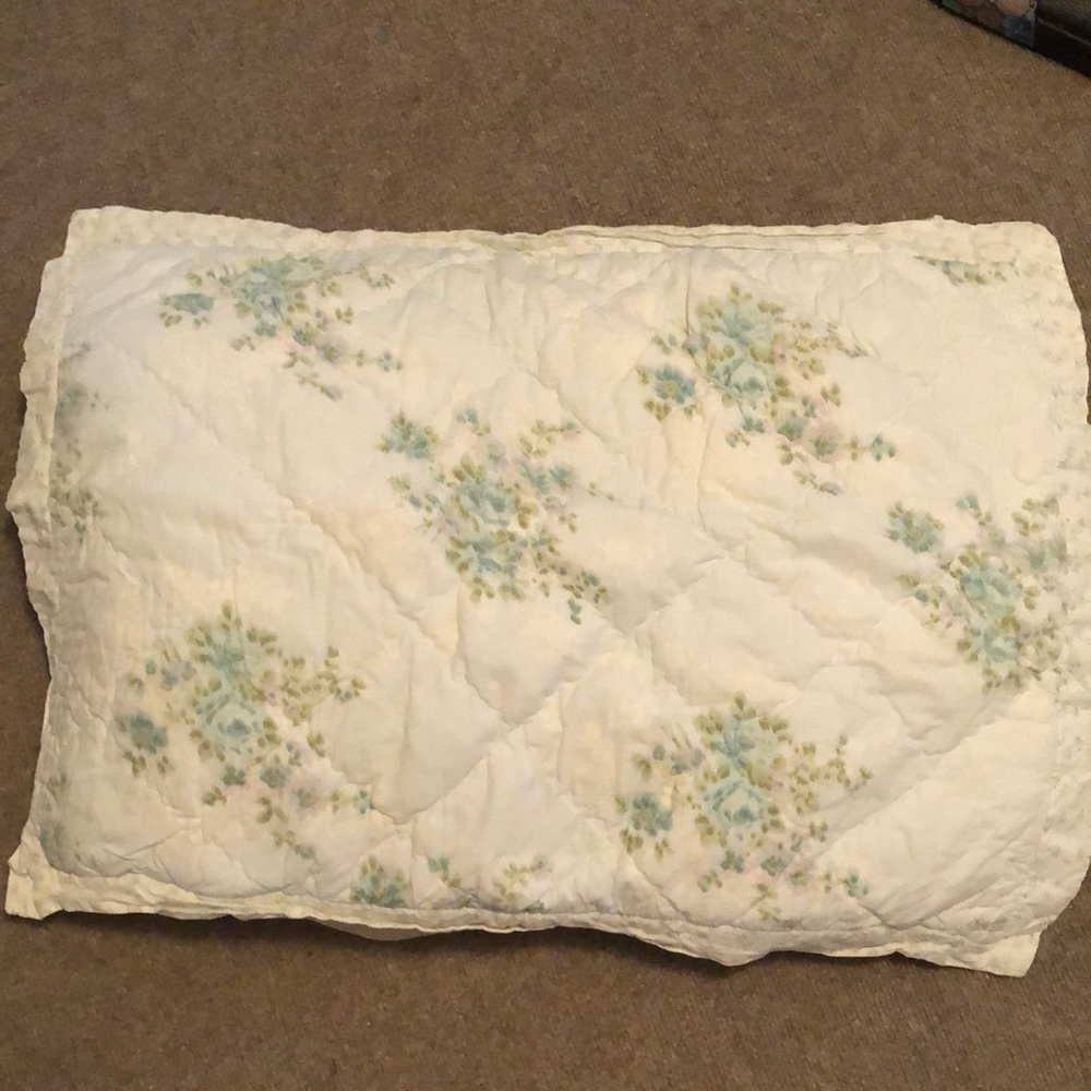 COPY - Simply Shabby chic pillow standard sham- blue floral-  Last one